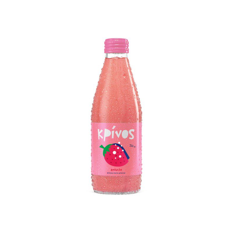 ΚΡΙΝΟΣ Φραουλάδα Γυαλί 250ml 12τεμ/κιβ