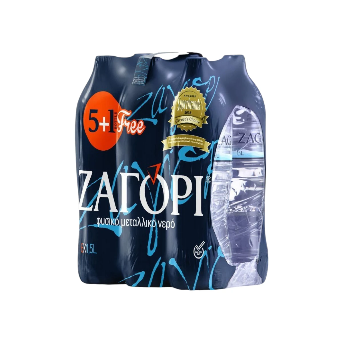 ΖΑΓΟΡΙ Μεταλλικό Νερό σε Φιάλη PET 6x1500ml (5+1 Free)