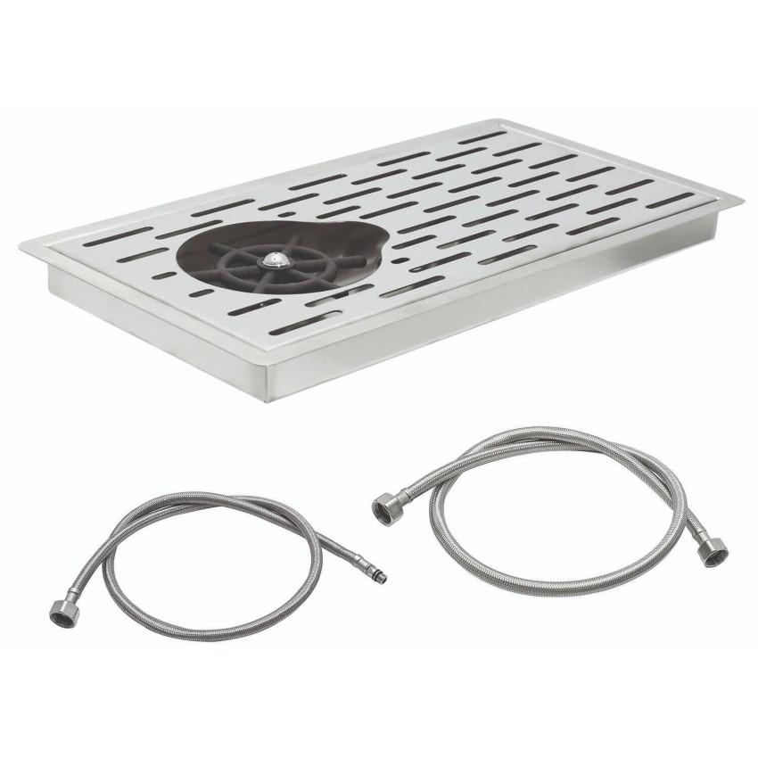 Rinser χωνευτό Inox με σχάρα 42.5x23x3cm