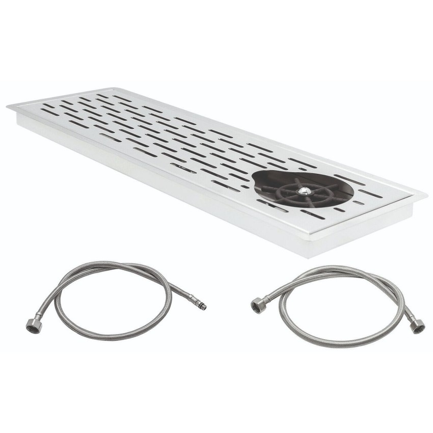 Rinser χωνευτό Inox με σχάρα 65.5×21.5x3cm